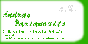 andras marianovits business card